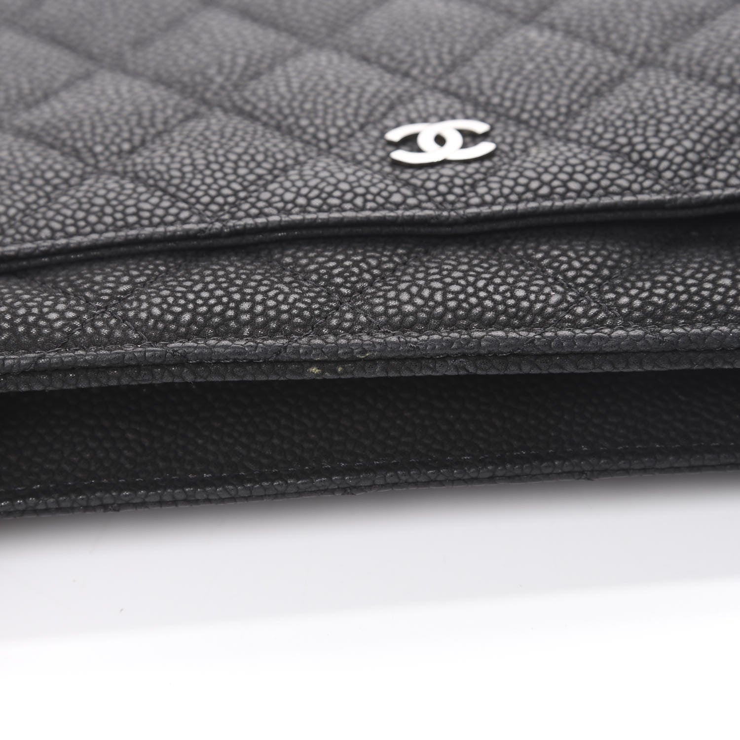 Chanel Iridescent Caviar Quilted Wallet On Chain WOC Black 11 of 13