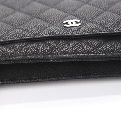 Chanel Iridescent Caviar Quilted Wallet On Chain WOC Black 11 of 13