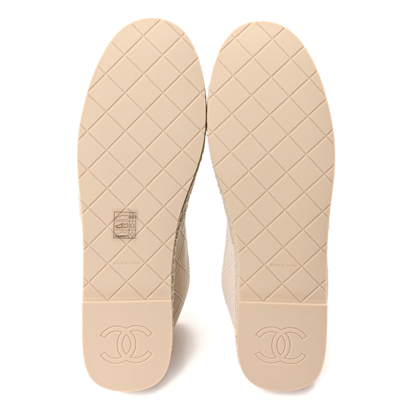 Cotton Lambskin Logo CC Espadrilles 41 Beige