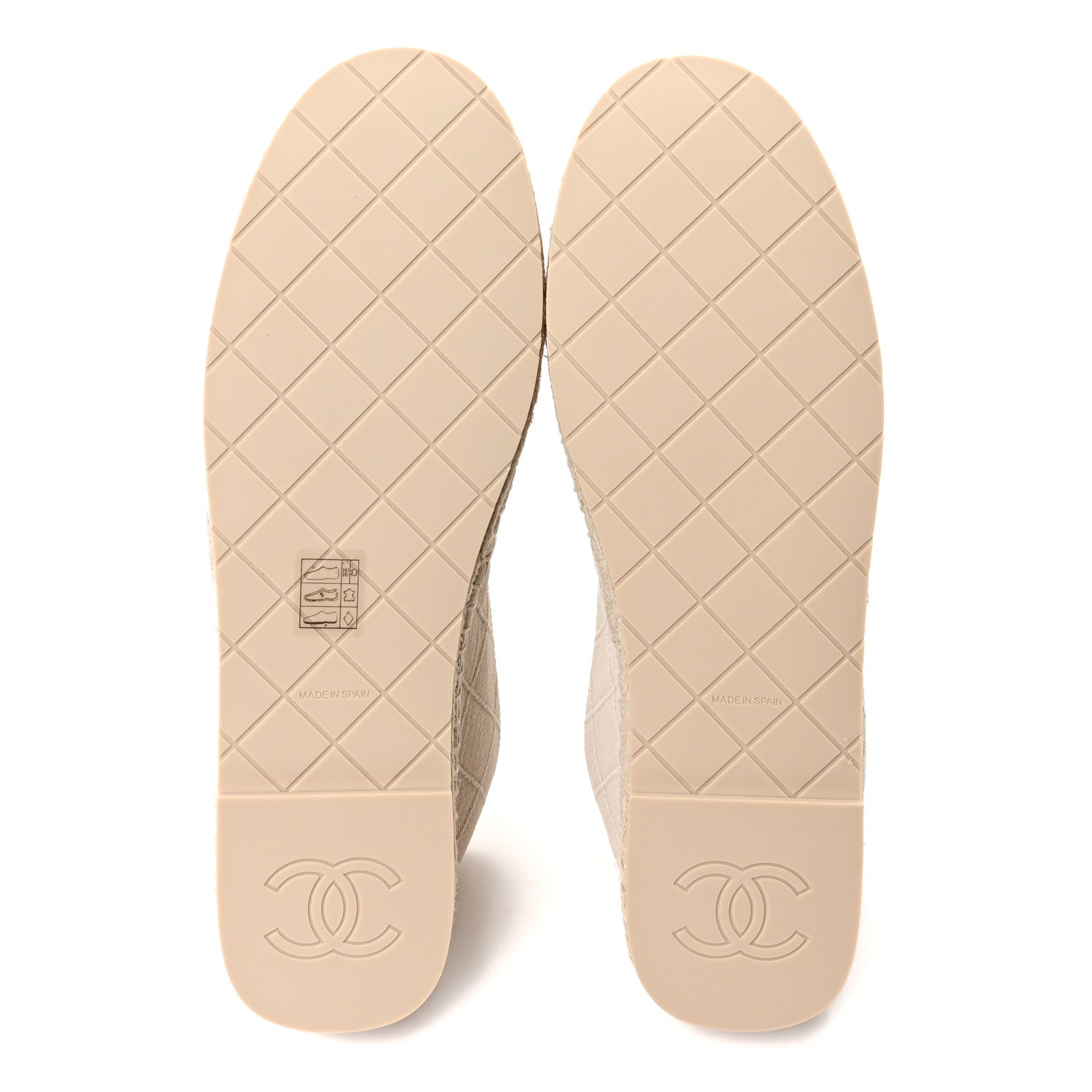 Chanel Cotton Lambskin Logo CC Espadrilles 41 Beige 6 of 10