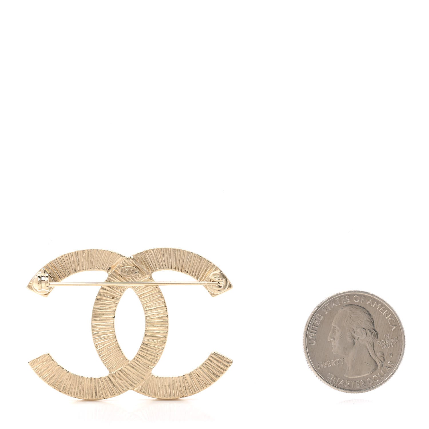 Chanel Pearl Large CC Brooch Gold 3 of 5