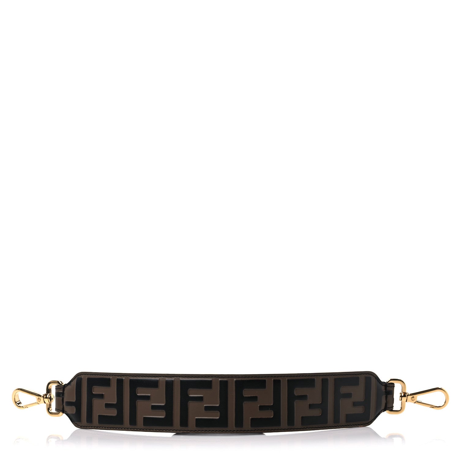 Fendi Calfskin FF 1974 Embossed Mini Strap You Maya Black 1 of 5