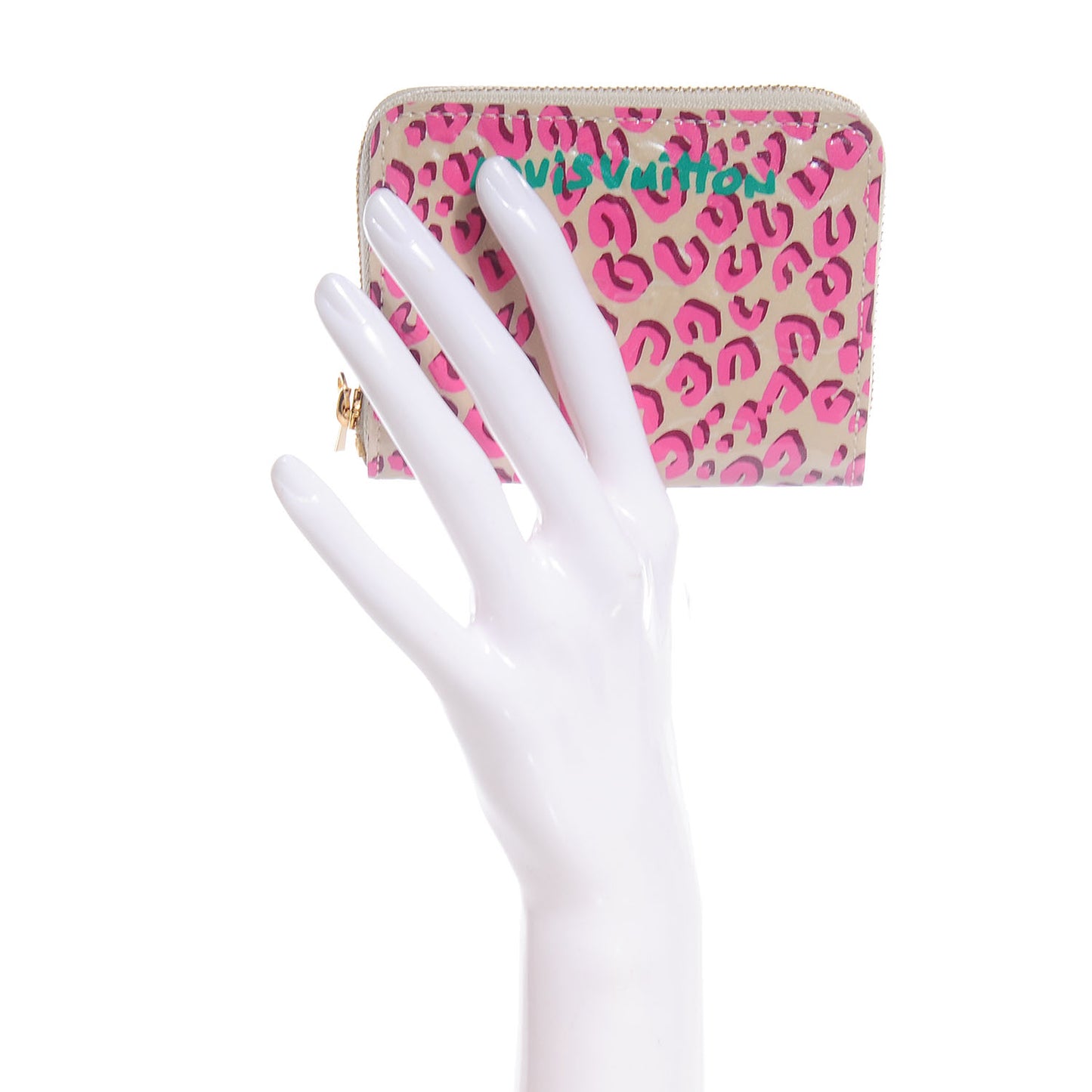 Vernis Leopard Zippy Coin Purse Blanc Corail