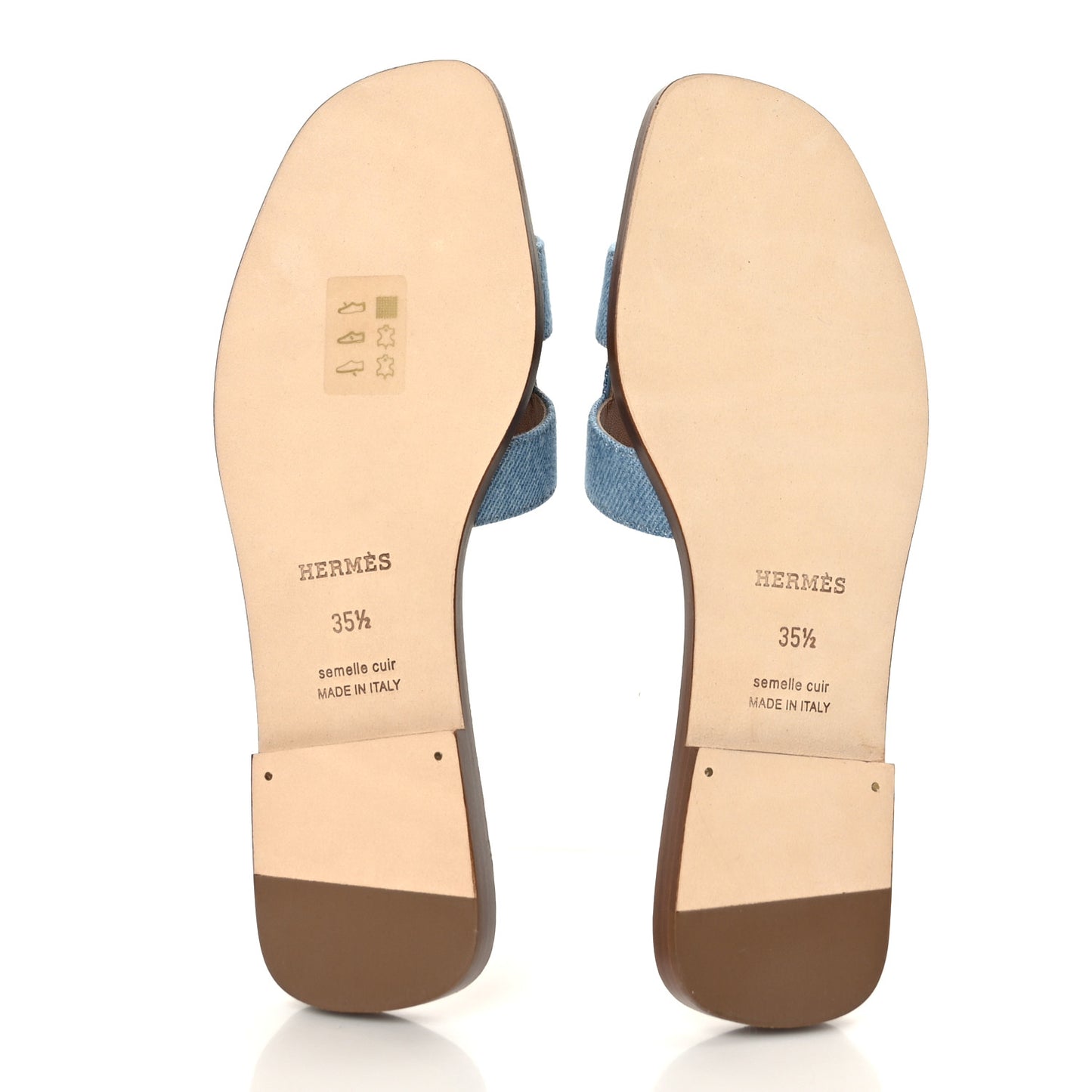 Denim Canvas Oran Sandals 35.5 Bleu Clair