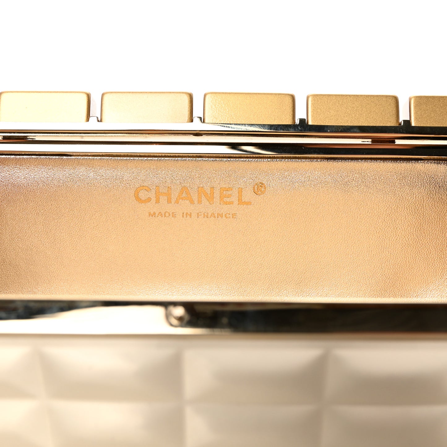 Metal Keyboard Clutch Dark Gold
