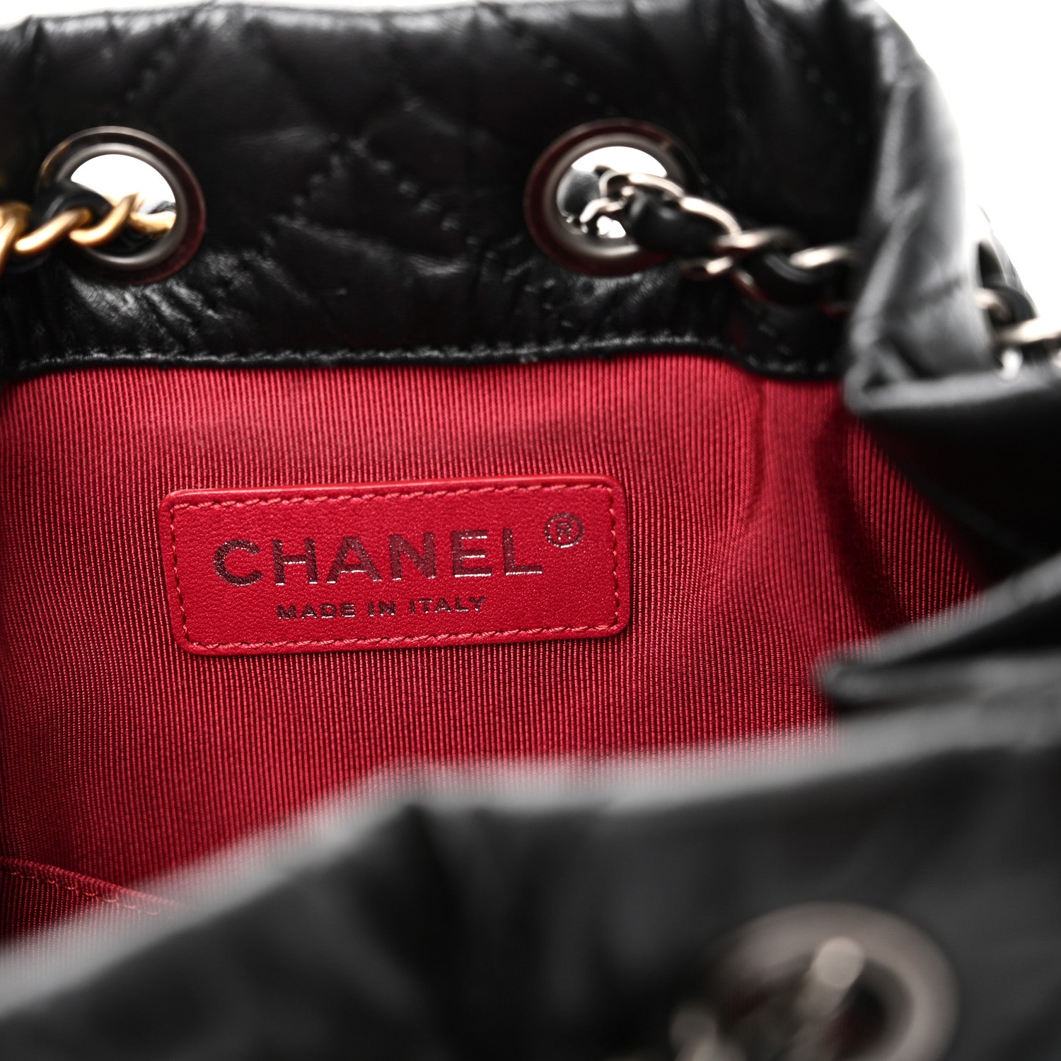 Chanel Aged Calfskin Chevron Quilted Small Gabrielle Backpack Black 6 of 10