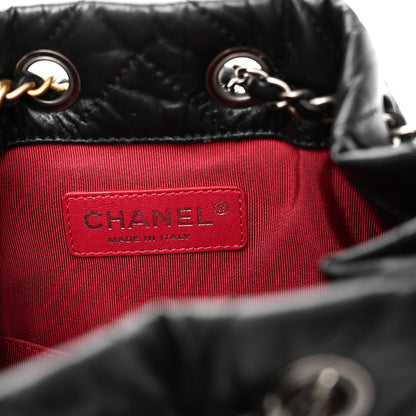 Chanel Aged Calfskin Chevron Quilted Small Gabrielle Backpack Black 6 of 10