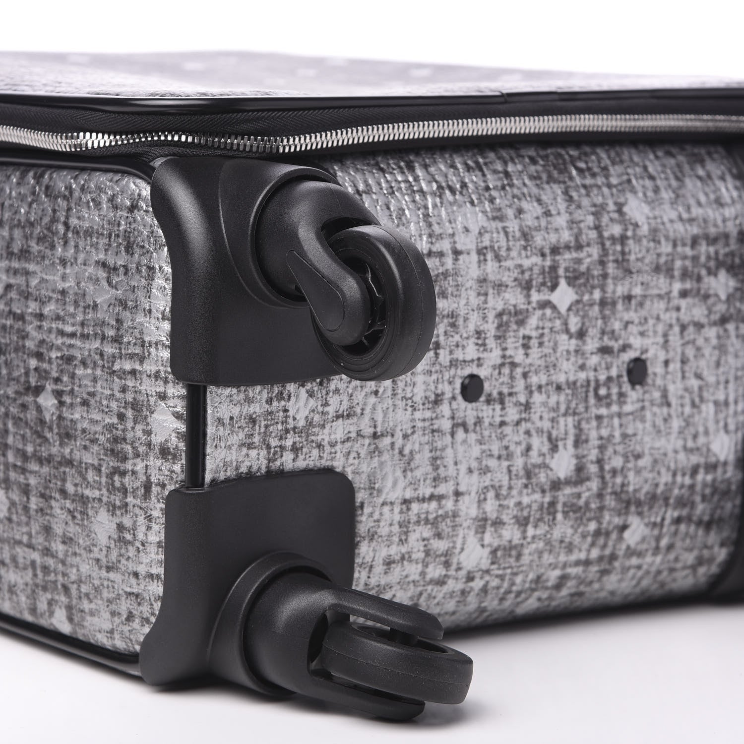 MCM Visetos Small Check In Trolley Wheeled Suitcase Silver 5 of 8