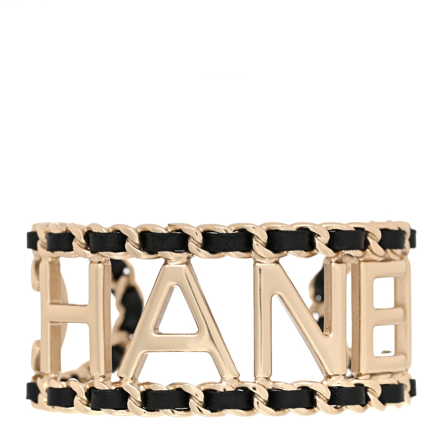 Lambskin Vintage Allure Cuff Bracelet M Black Gold