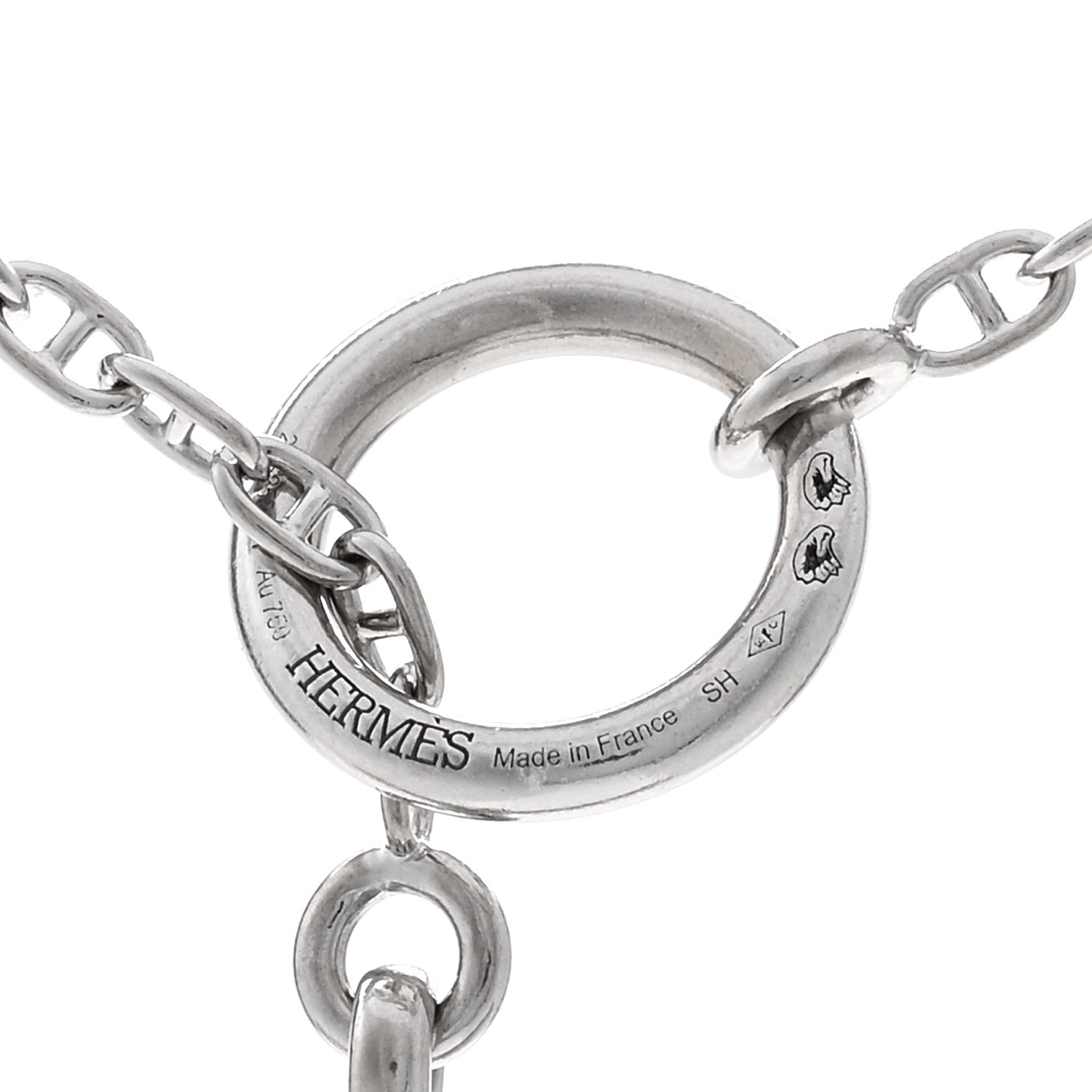 Hermes 18K White Gold Diamond New Farandole Pendant Necklace ST 4 of 6