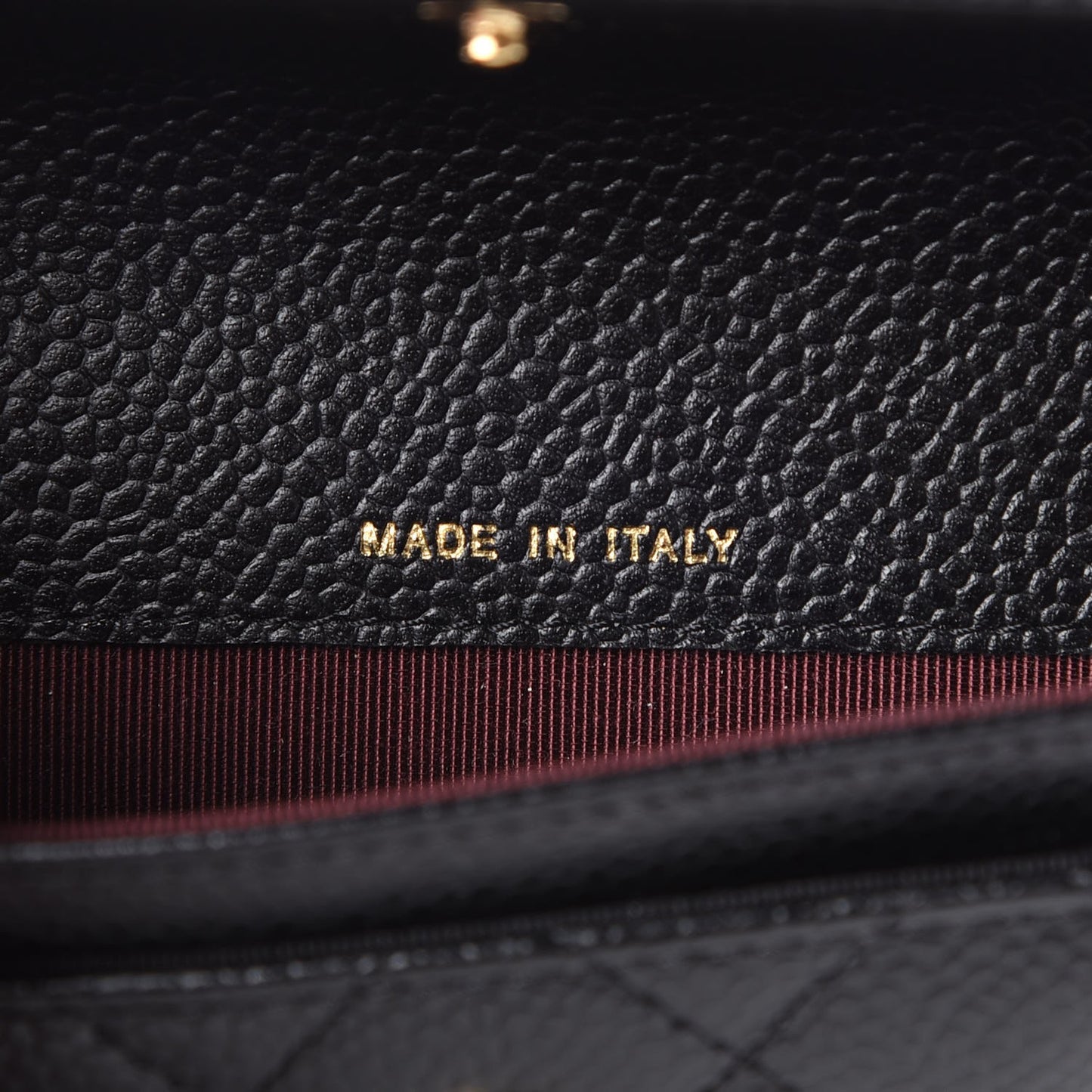 Caviar Quilted Flap Card Holder Black