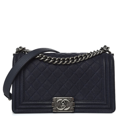 Chanel Iridescent Caviar Quilted Medium Boy Flap Navy 1 of 17
