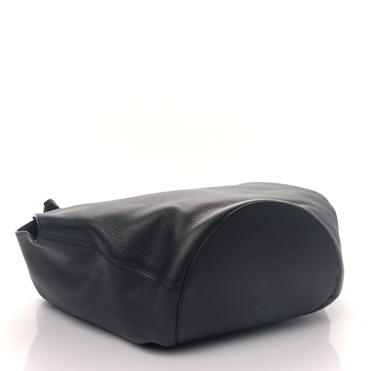 Pebbled Sport Calfskin Medium Lotus Tote Black