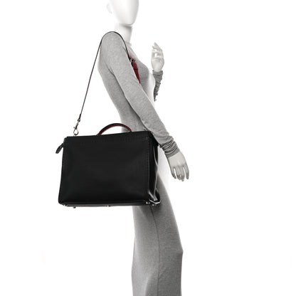 Fendi Cuoio Romano Selleria Vitello Zeus Large Mens Peekaboo Iconic Essential Satchel Black Rosso 2 of 9