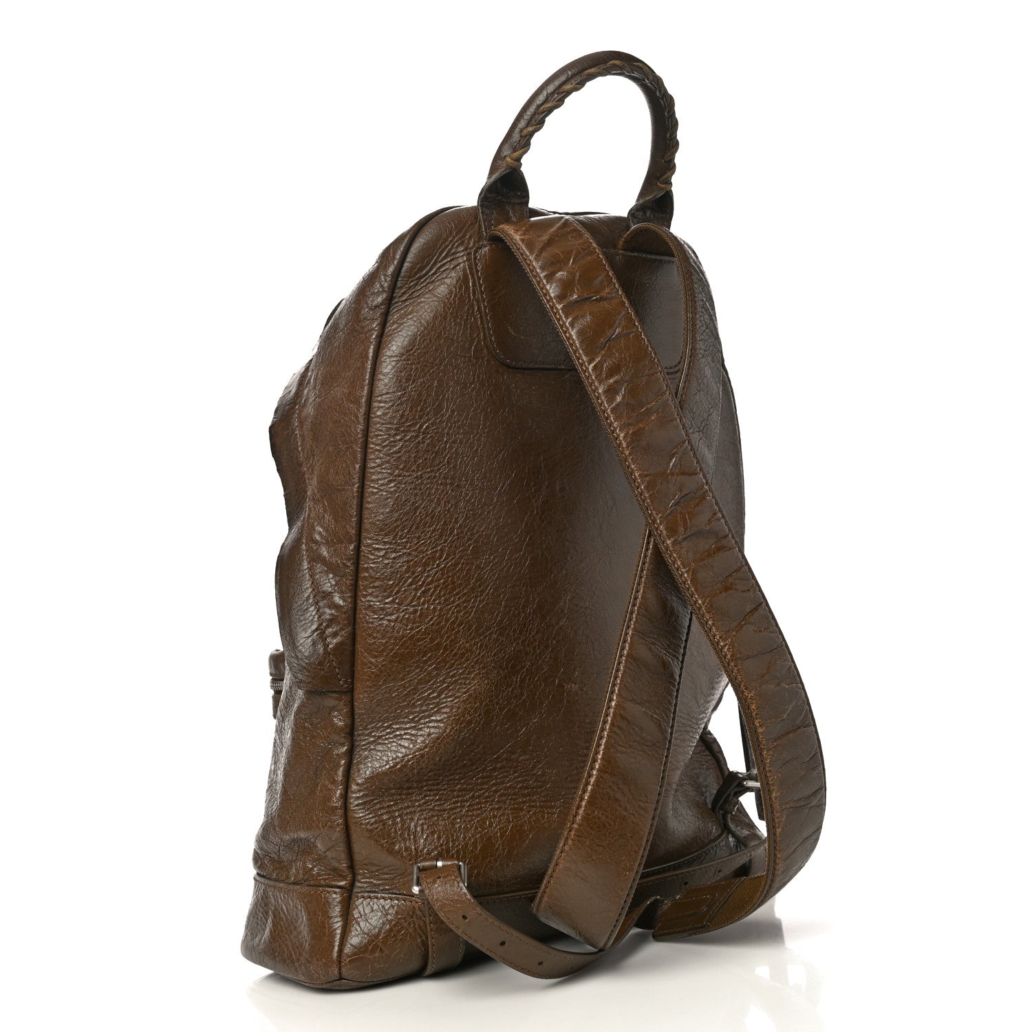 Balenciaga Agneau Classic Silver Hardware Backpack Brown 3 of 20