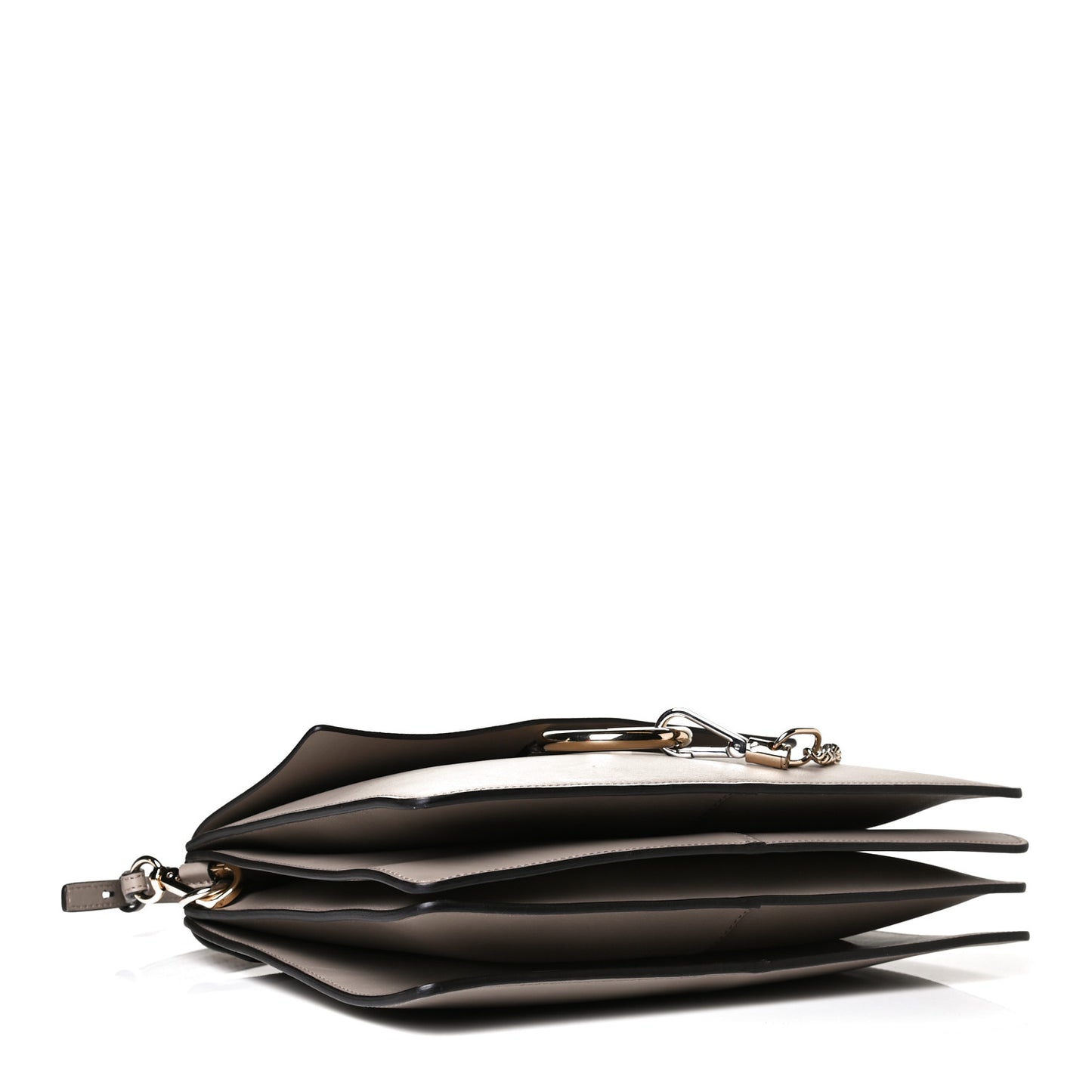 Calfskin Suede Medium Faye Shoulder Bag Motty Grey