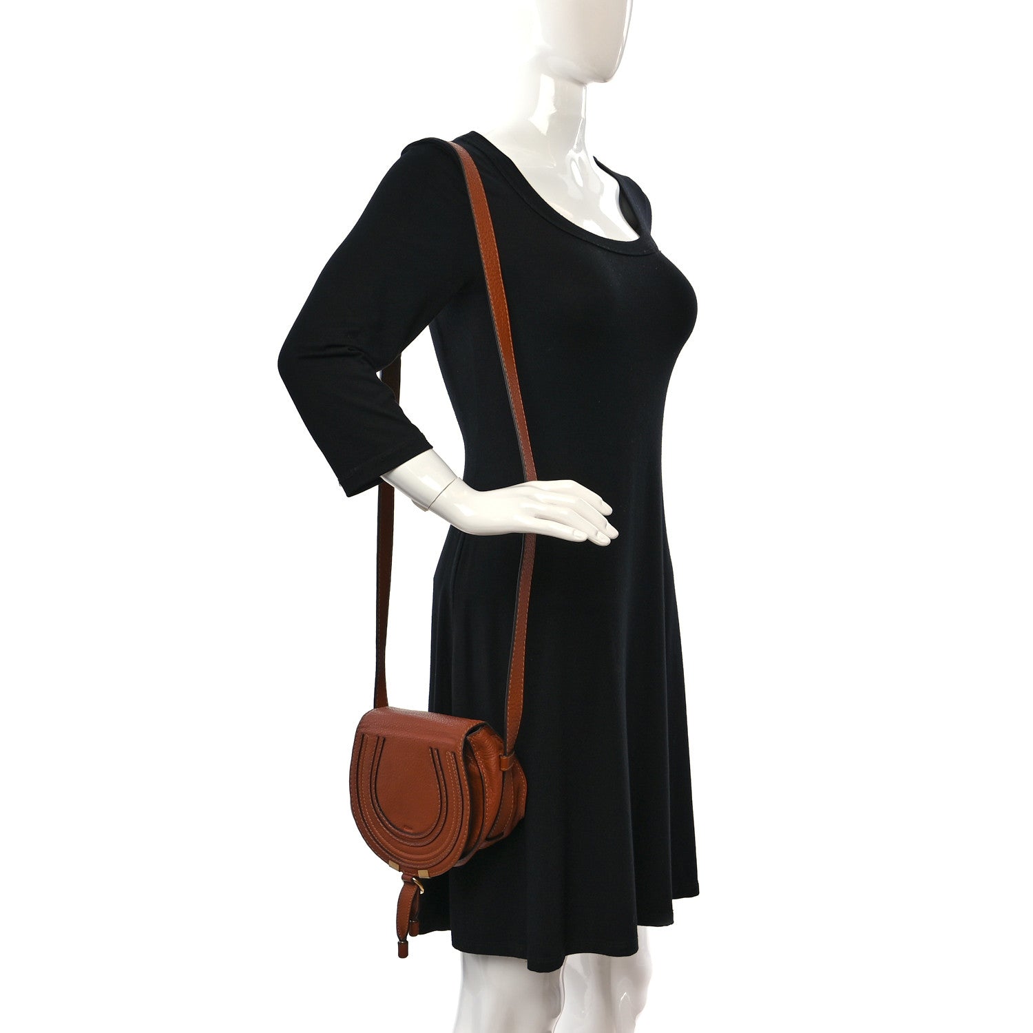 Chloe Grained Calfskin Small Marcie Saddle Bag Tan 2 of 12