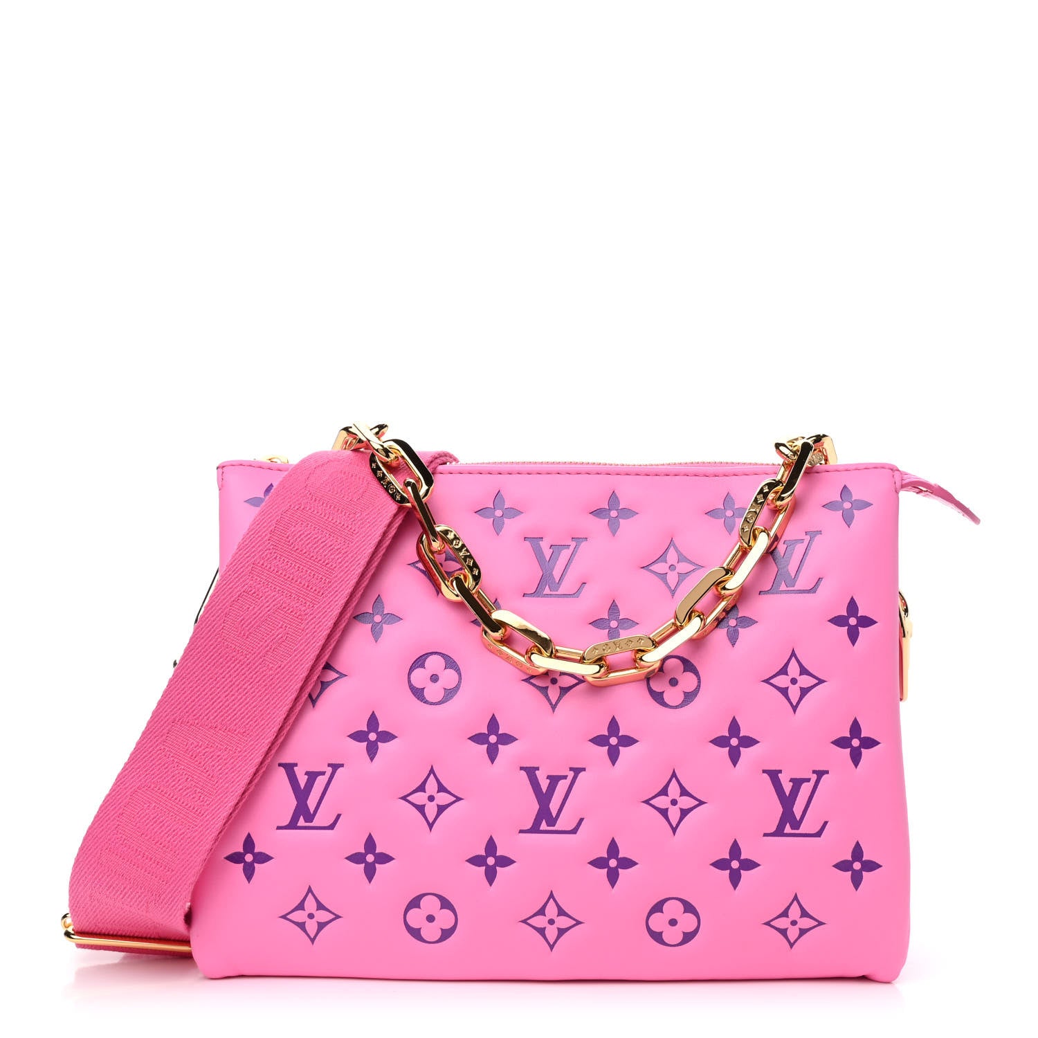 Louis Vuitton Lambskin Embossed Monogram Vuittamins Coussin PM Rose Violet 1 of 10