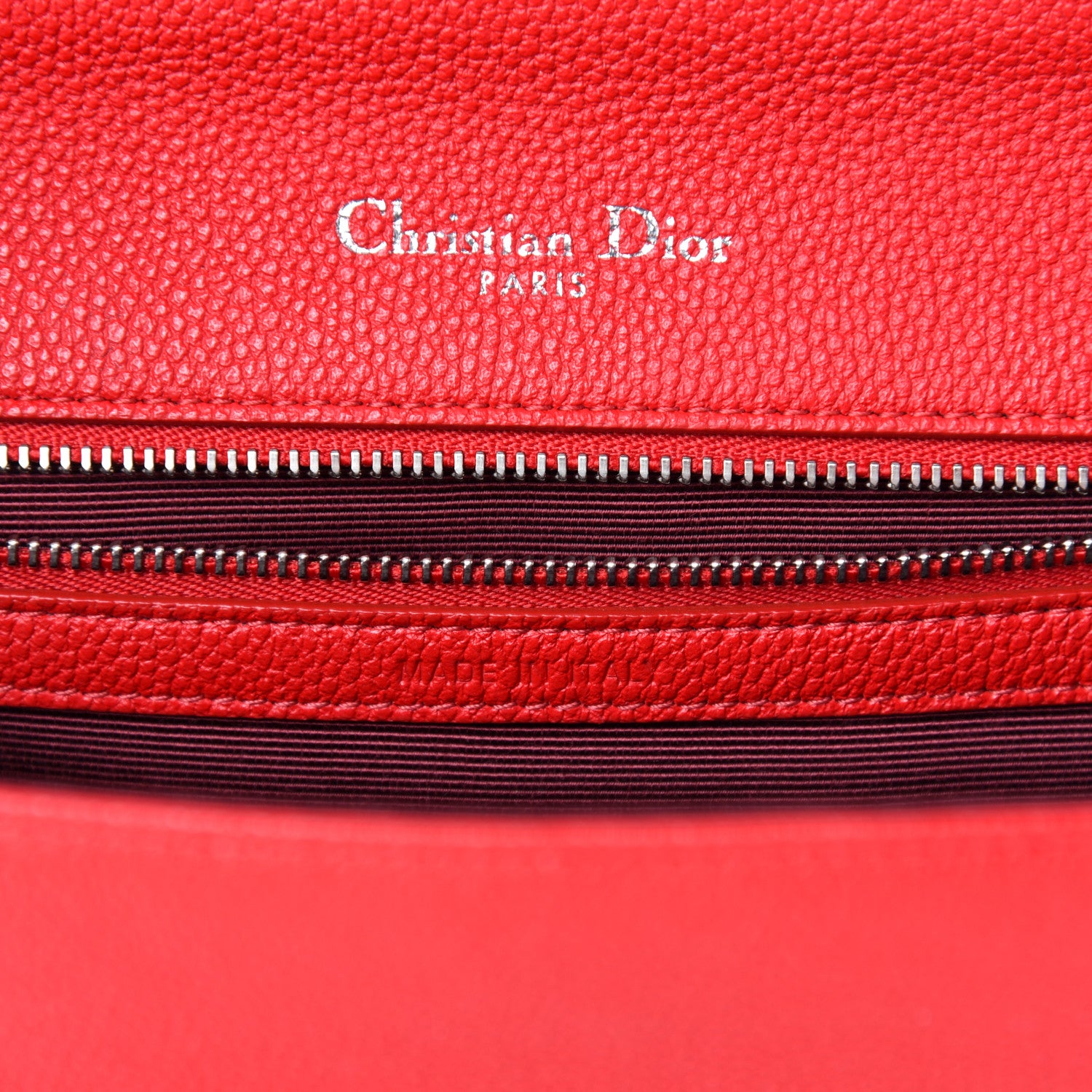 Christian Dior Grained Calfskin Medium Diorama Flap Bag Red 9 of 11