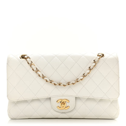 Chanel Caviar Quilted Medium Double Flap White 1 of 14