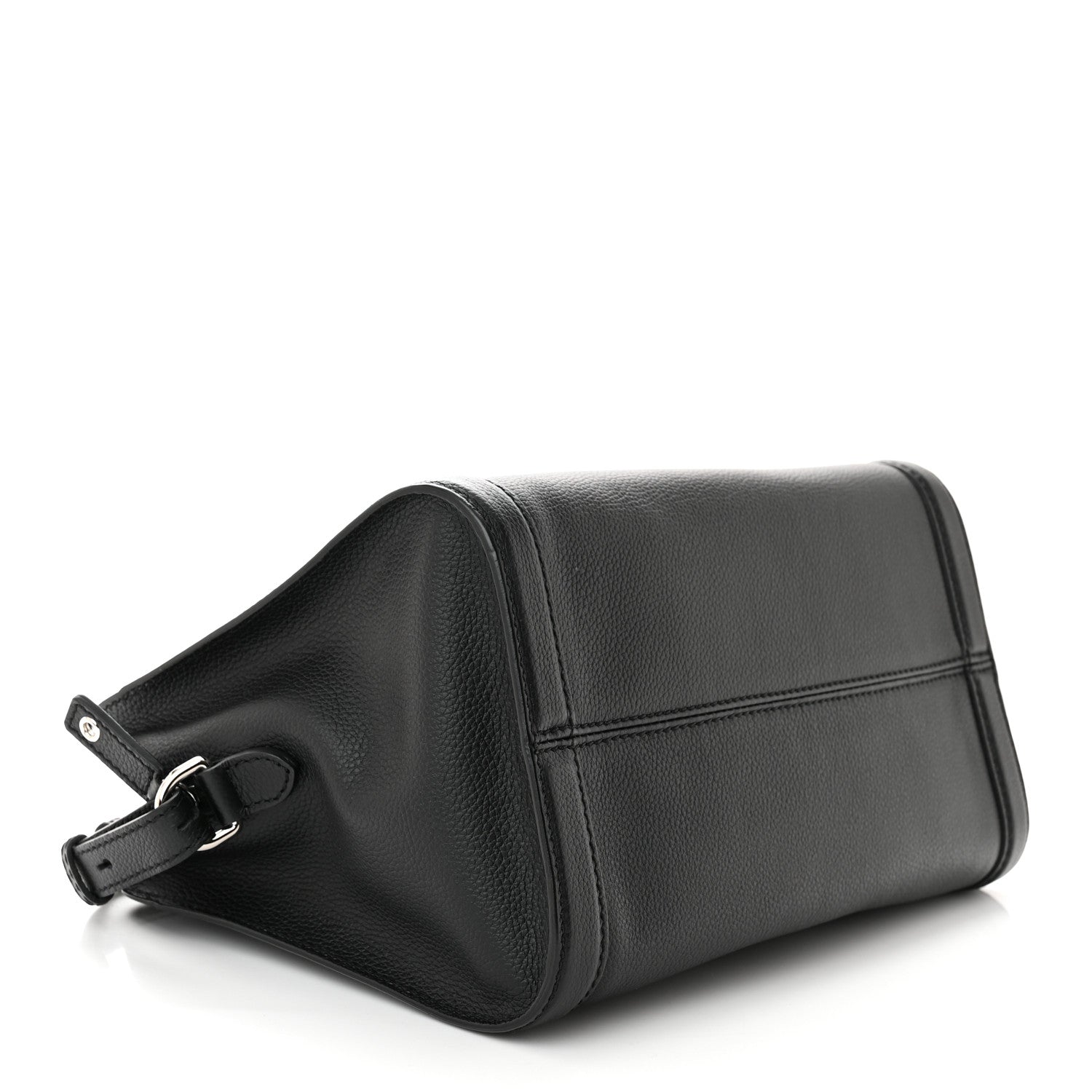 Alexander McQueen Pebbled Calfskin Small Skull Padlock Zip Around Tote Black 4 of 11