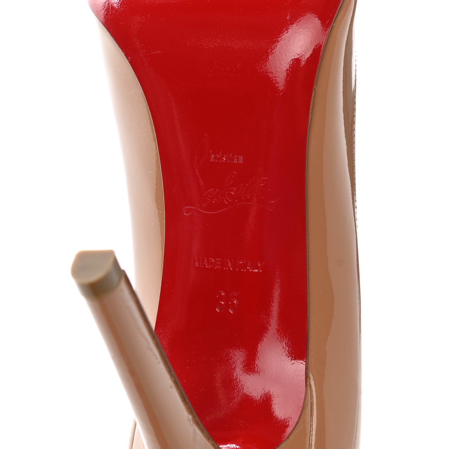Christian Louboutin Patent Pigalle 100 Pumps 35 Nude 6 of 8