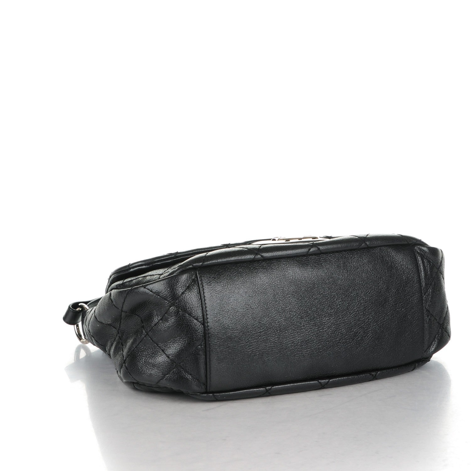 Chanel Glazed Calfskin XL On The Road Flap Black 4 of 8