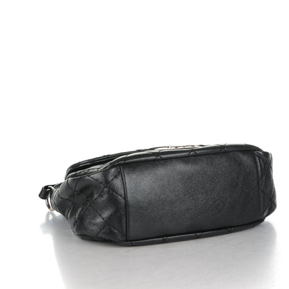 Chanel Glazed Calfskin XL On The Road Flap Black 4 of 8