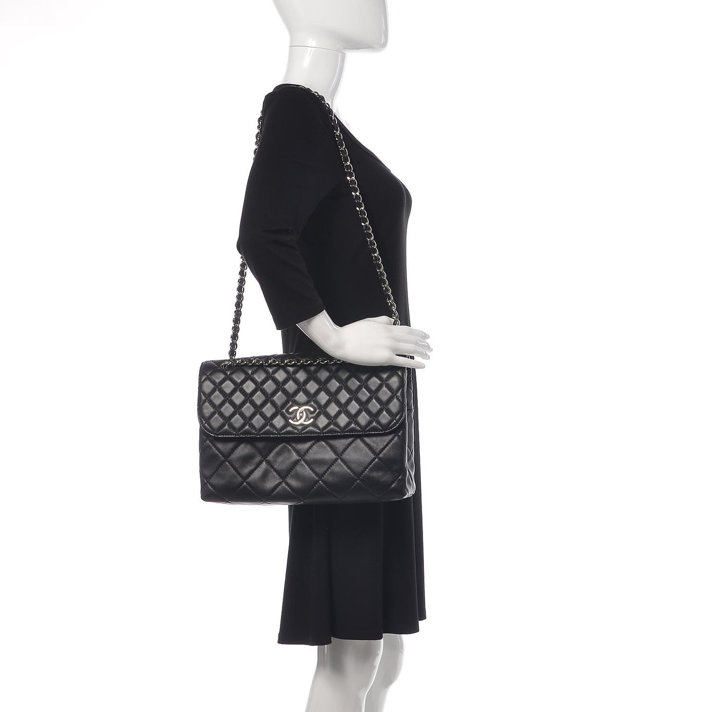 Calfskin Quilted In The Business Flap Bag Black