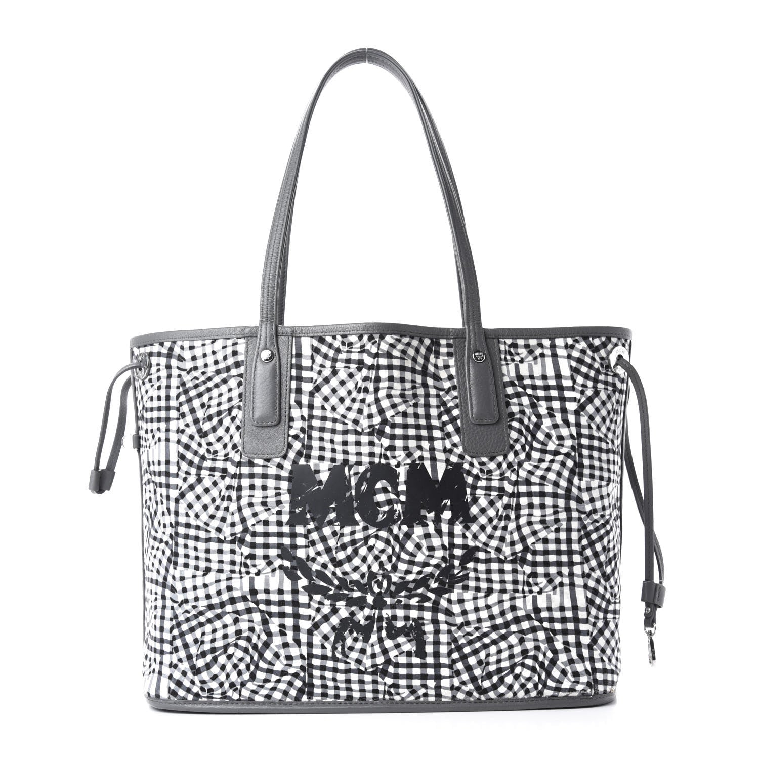 MCM Visetos Medium Liz Reversible Shopper Tote Phantom Grey 9 of 15