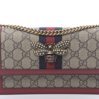 Gucci GG Supreme Monogram Web Queen Margaret Chain Wallet Red 9 of 10