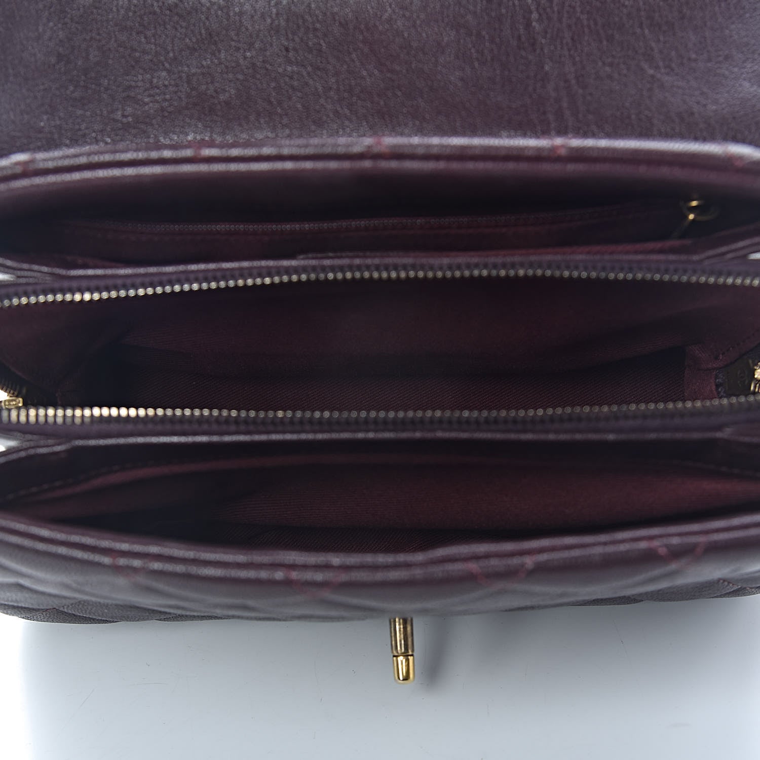 Chanel Shiny Sheepskin Quilted Small Trapezio Flap Dark Burgundy 5 of 11