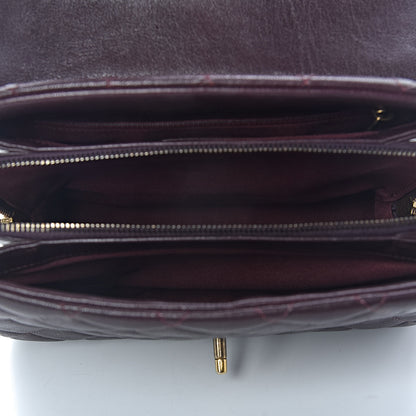 Chanel Shiny Sheepskin Quilted Small Trapezio Flap Dark Burgundy 5 of 11