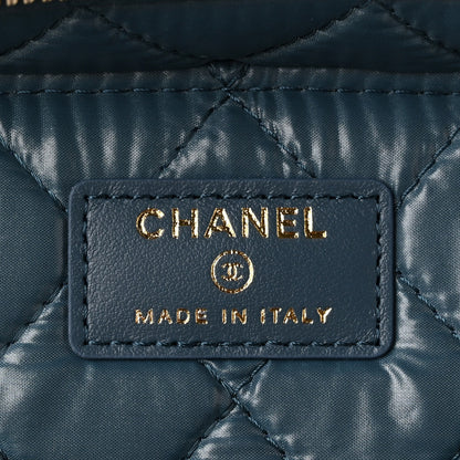 Chanel Caviar Quilted Large Vanity Pouch Blue 7 of 12