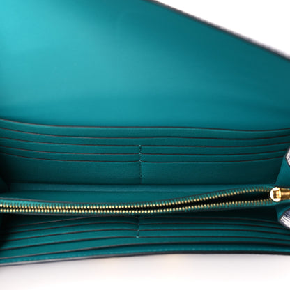 Hermes Shiny Alligator Verso Constance Long Wallet Bleu Saphir Bleu Paon 5 of 8