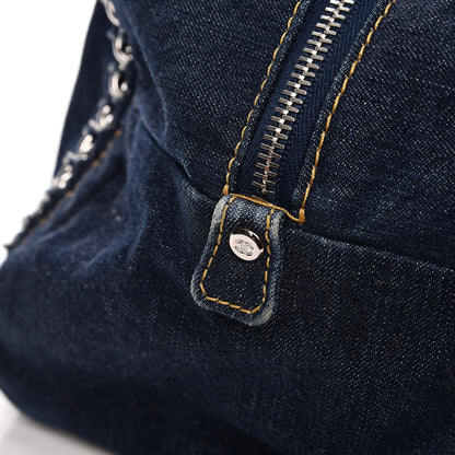 Chanel Denim Luxe Ligne Large Bowler Blue 9 of 12