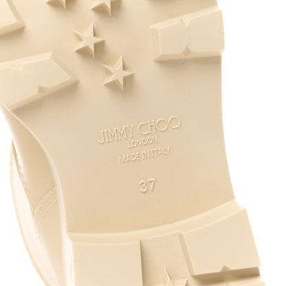 Jimmy Choo Rubber Yael Flat Rain Boots 37 Barley 6 of 8