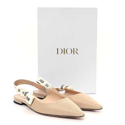 Christian Dior Technical Canvas Ribbon J'Adior Slingback Ballet Flats 40 Powder Nude 10 of 10