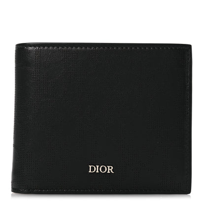 Christian Dior Calfskin Perforated Oblique Bi-Fold Do Galaxy Wallet Black 1 of 11