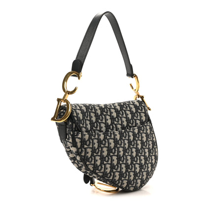 Christian Dior Oblique Saddle Bag Blue 3 of 10