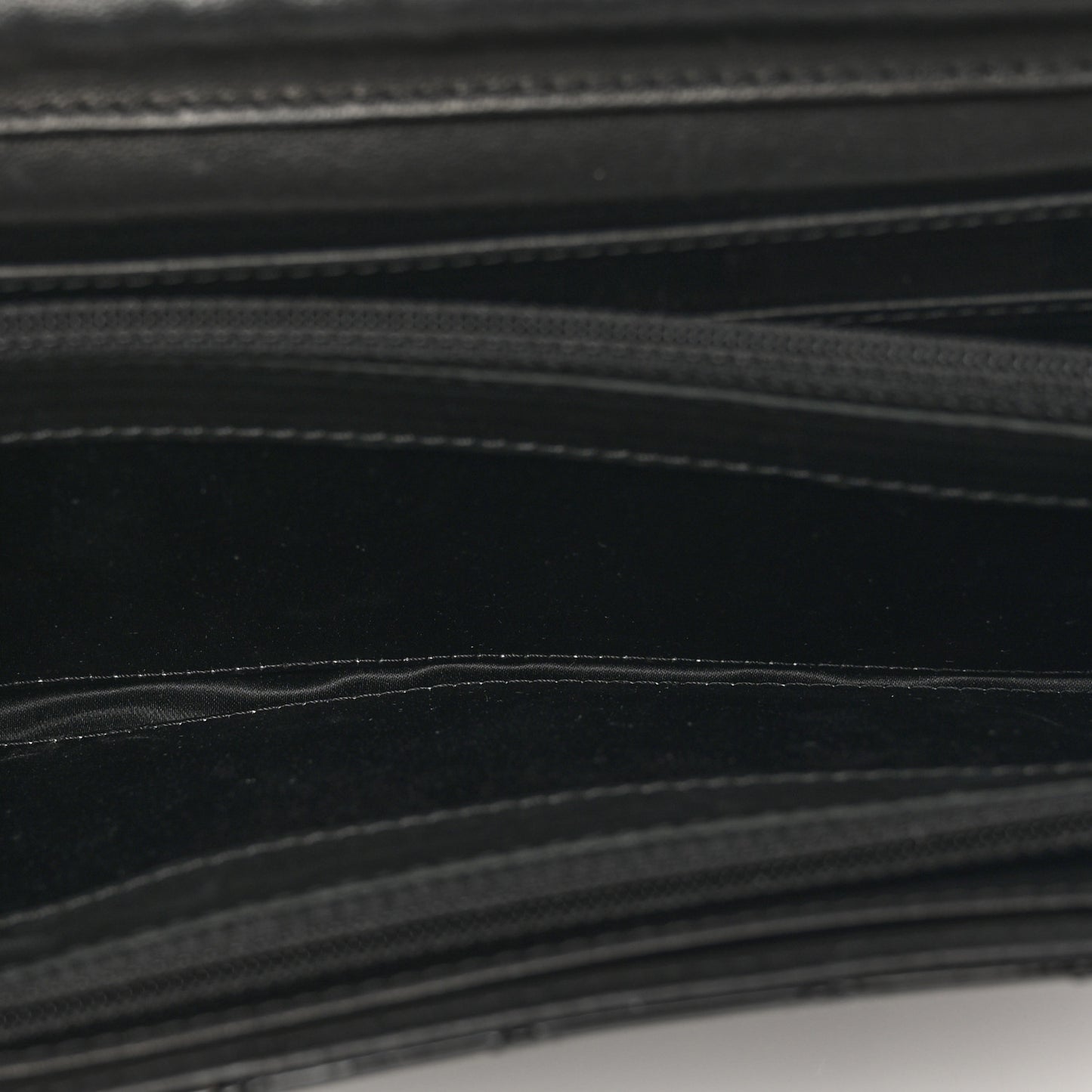 Patent Calfskin Quilted Flap Clutch With Chain Black