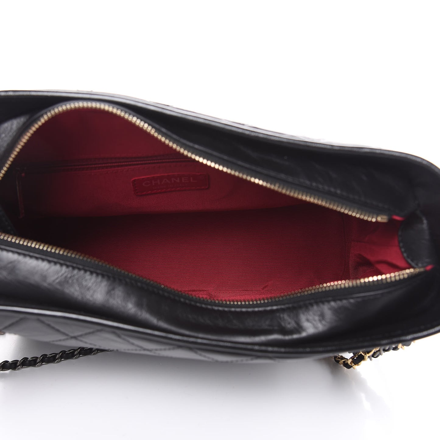 Aged Calfskin Quilted Medium Gabrielle Hobo Black
