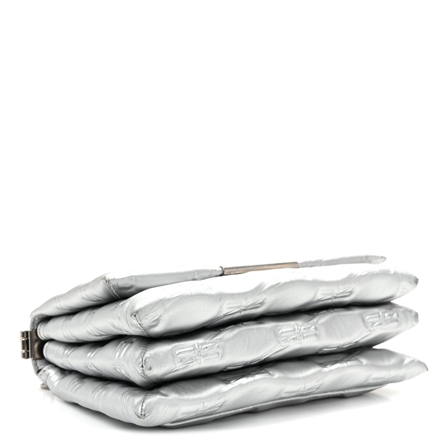 Balenciaga Nappa Allover License BB Monogram Embossed Medium Triplet Bag Silver 4 of 10