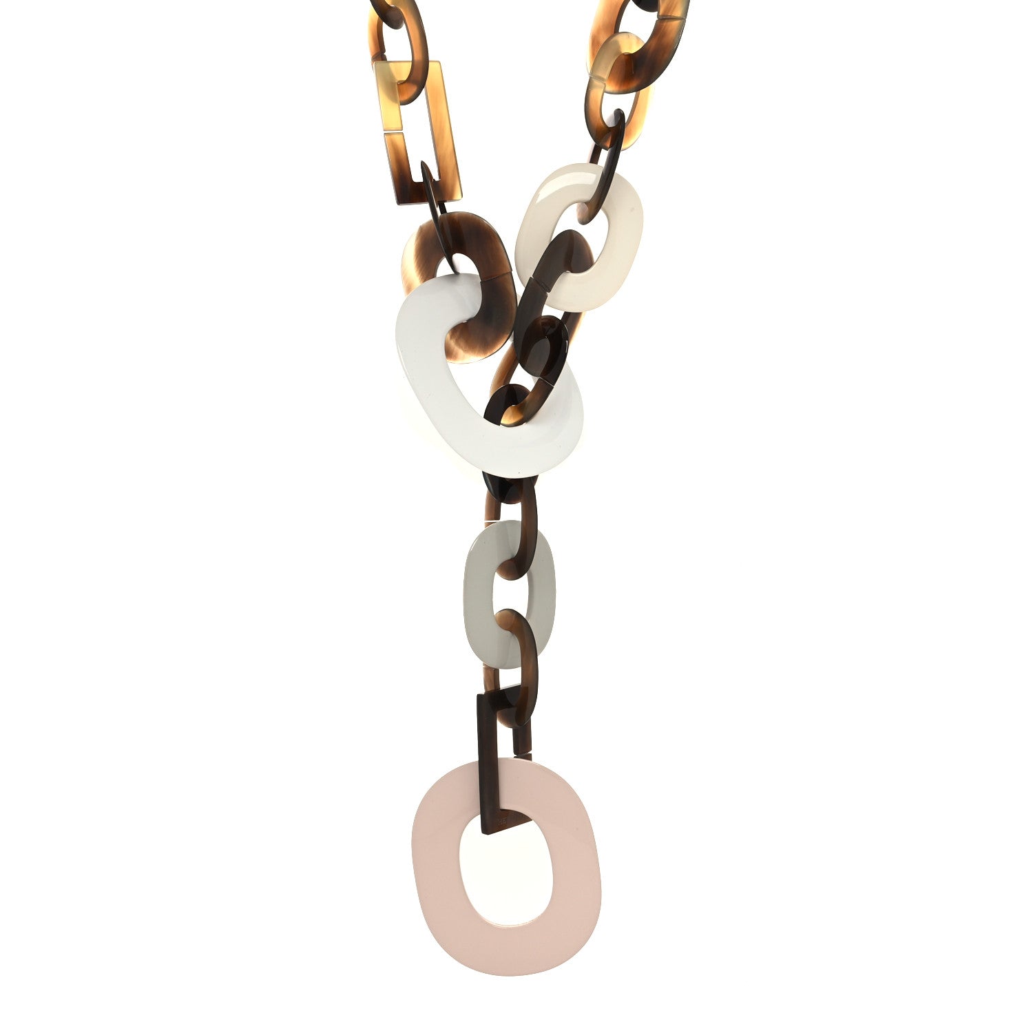 Hermes Lacquered Wood Buffalo Horn Duncan Necklace 1 of 4