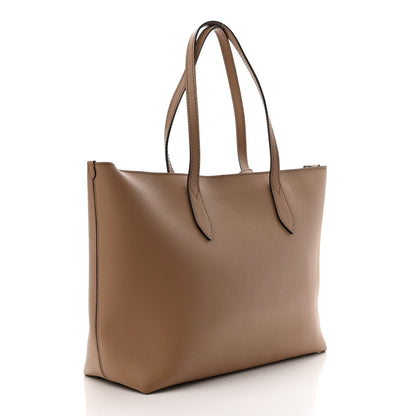 Burberry Grainy Calfskin Haymarket Check Medium Ardwell Zip Tote Camel 2 of 10