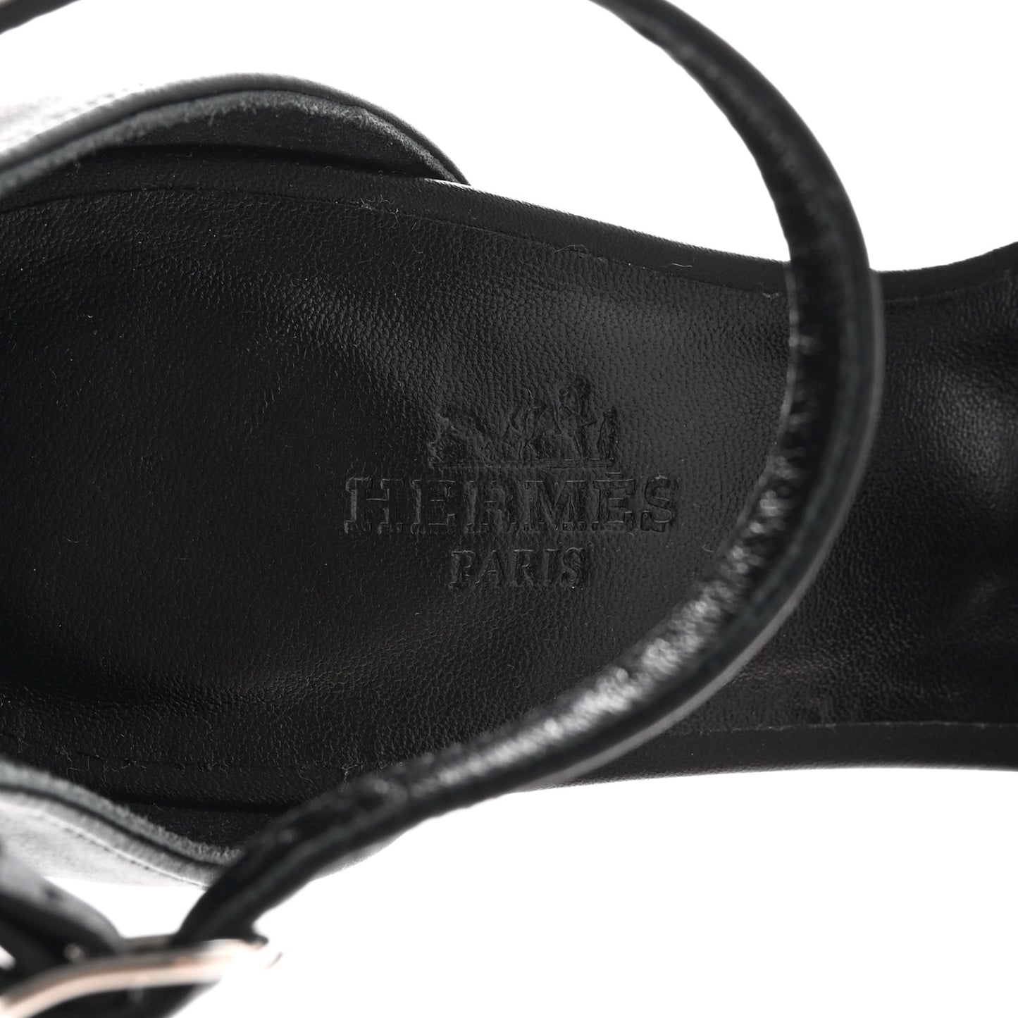 Calfskin Clous Legend Wedge Sandals 36 Black