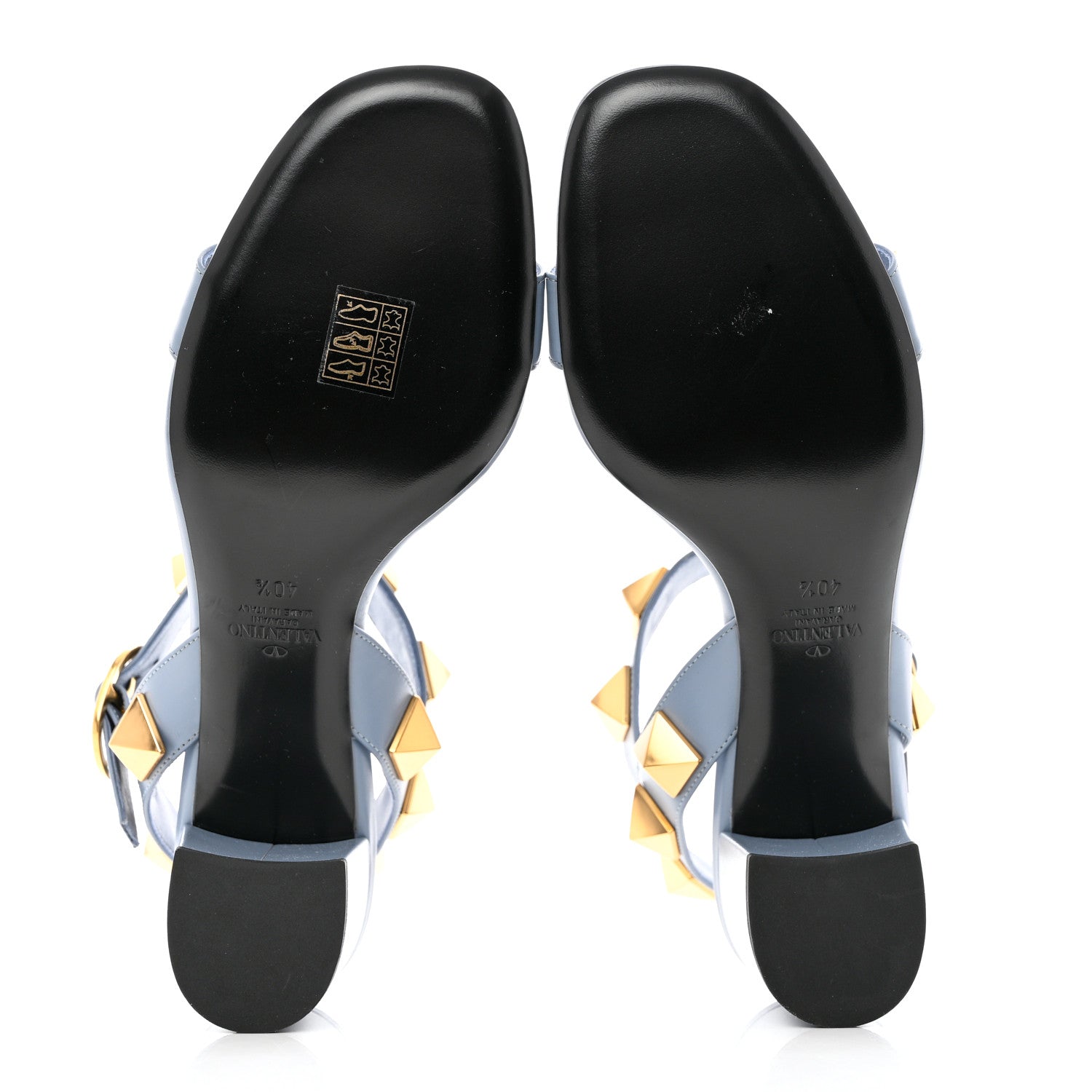 Valentino Garavani Calfskin Roman Stud 60mm Sandals 40.5 Niagara 5 of 9