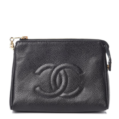 Chanel Caviar Timeless CC Cosmetic Pouch Black 1 of 10
