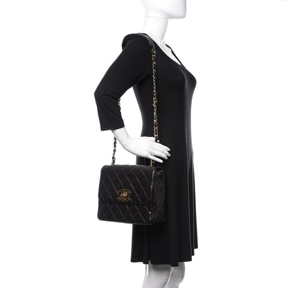 Chanel Lambskin Quilted Medium Single Flap Black 2 of 12