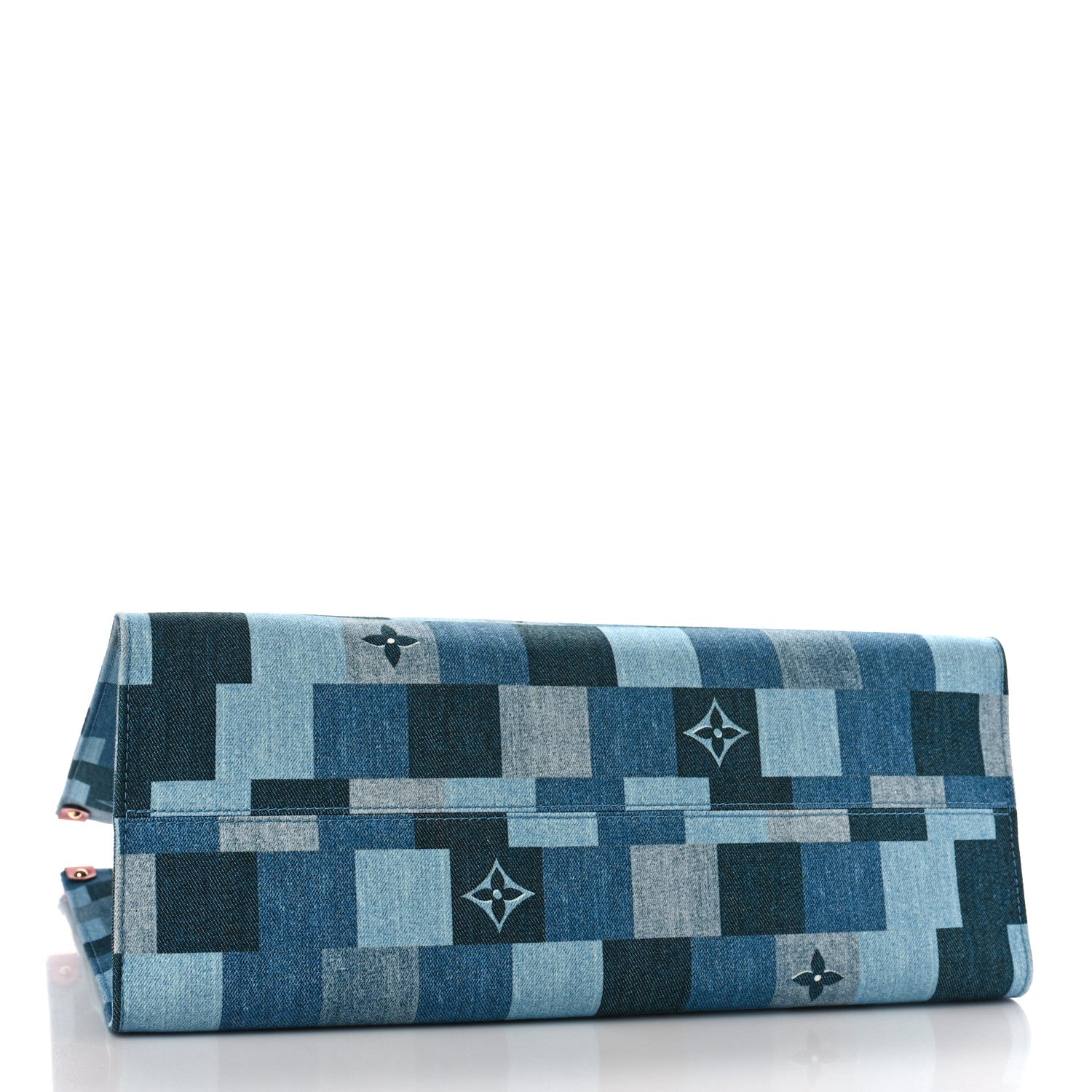 Louis Vuitton Denim Damier Monogram Onthego Blue Rouge 4 of 8